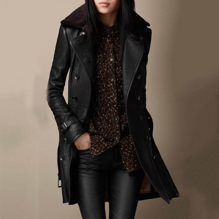 VIVIENNE | Elegant Leather Coat