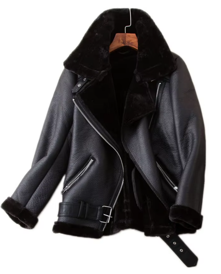 CHARLOTTE | Fur-Lined Leather Coat